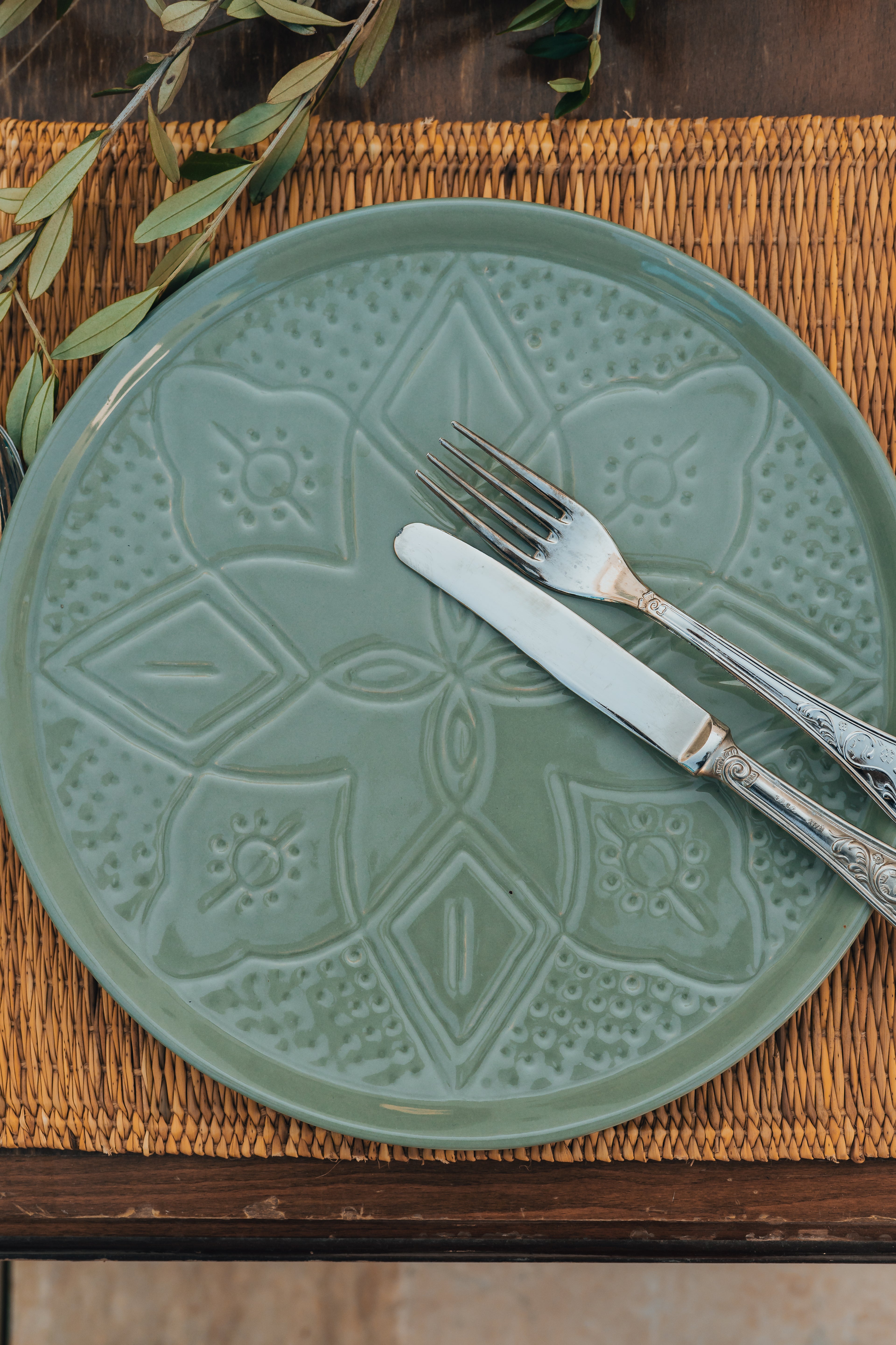 SERVICE POUR 4 | SILLAGE VERT BLEU PASTEL