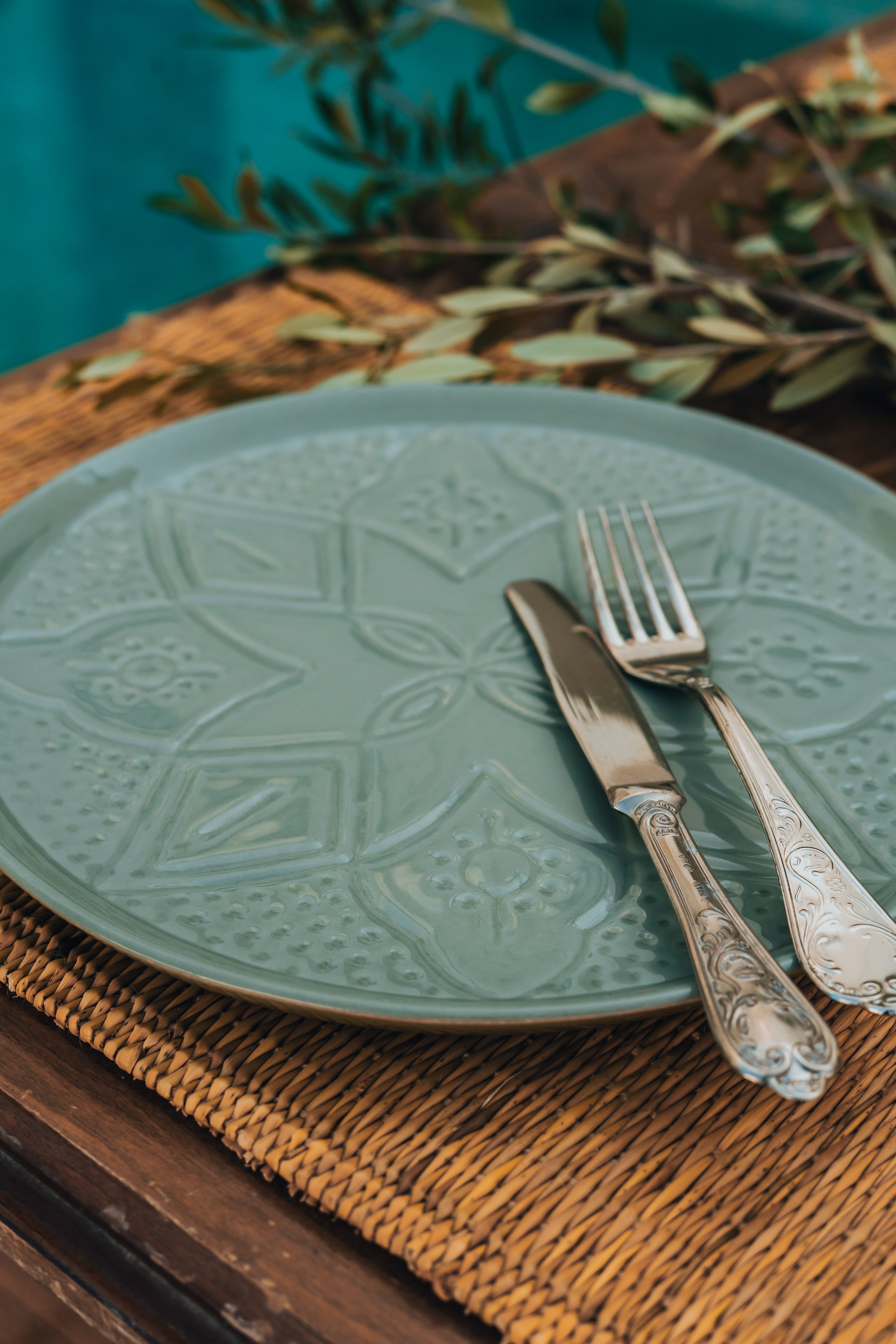 SERVICE POUR 4 | SILLAGE VERT BLEU PASTEL