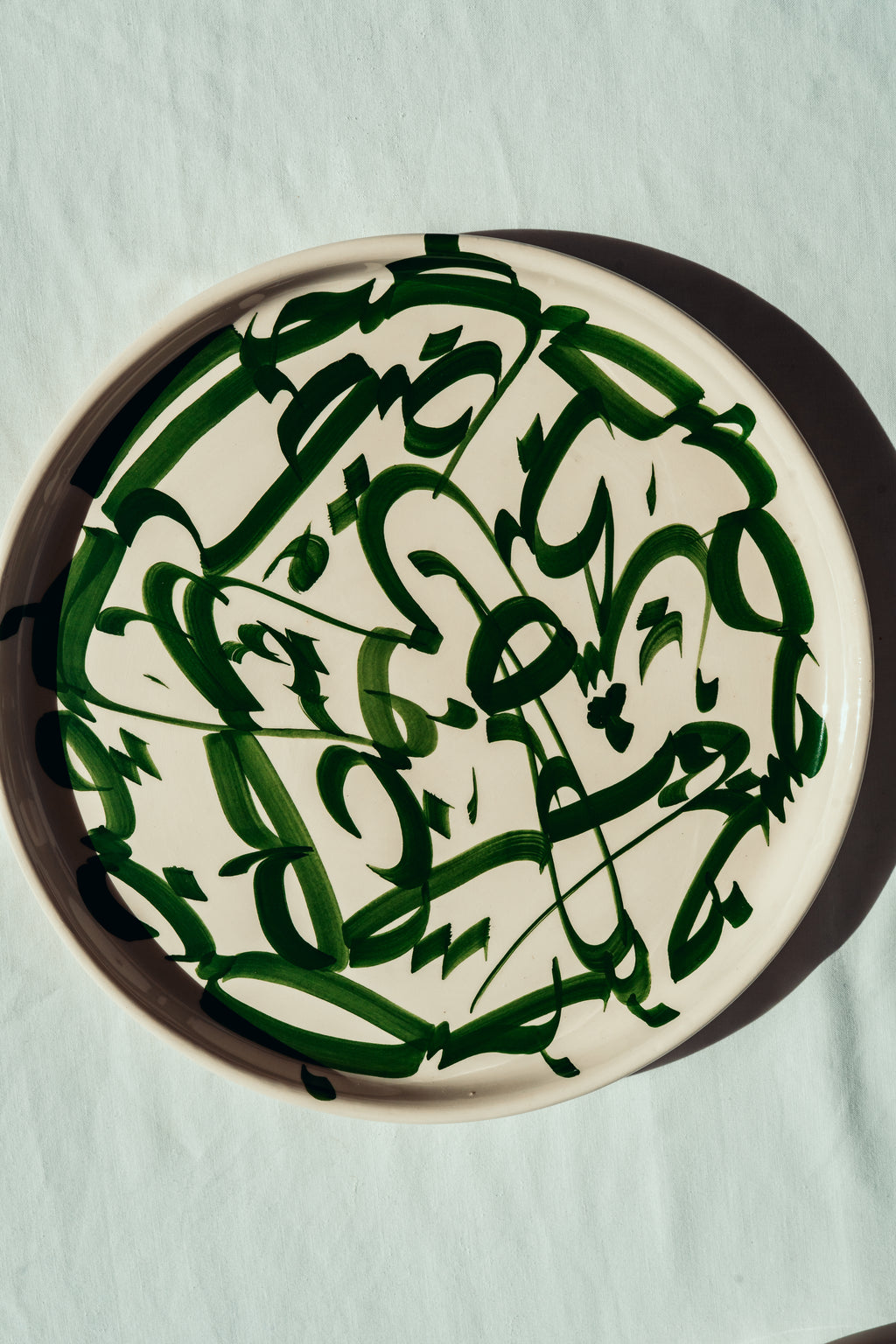 GRANDE ASSIETTE | CALLIGRAPHIE VERTE