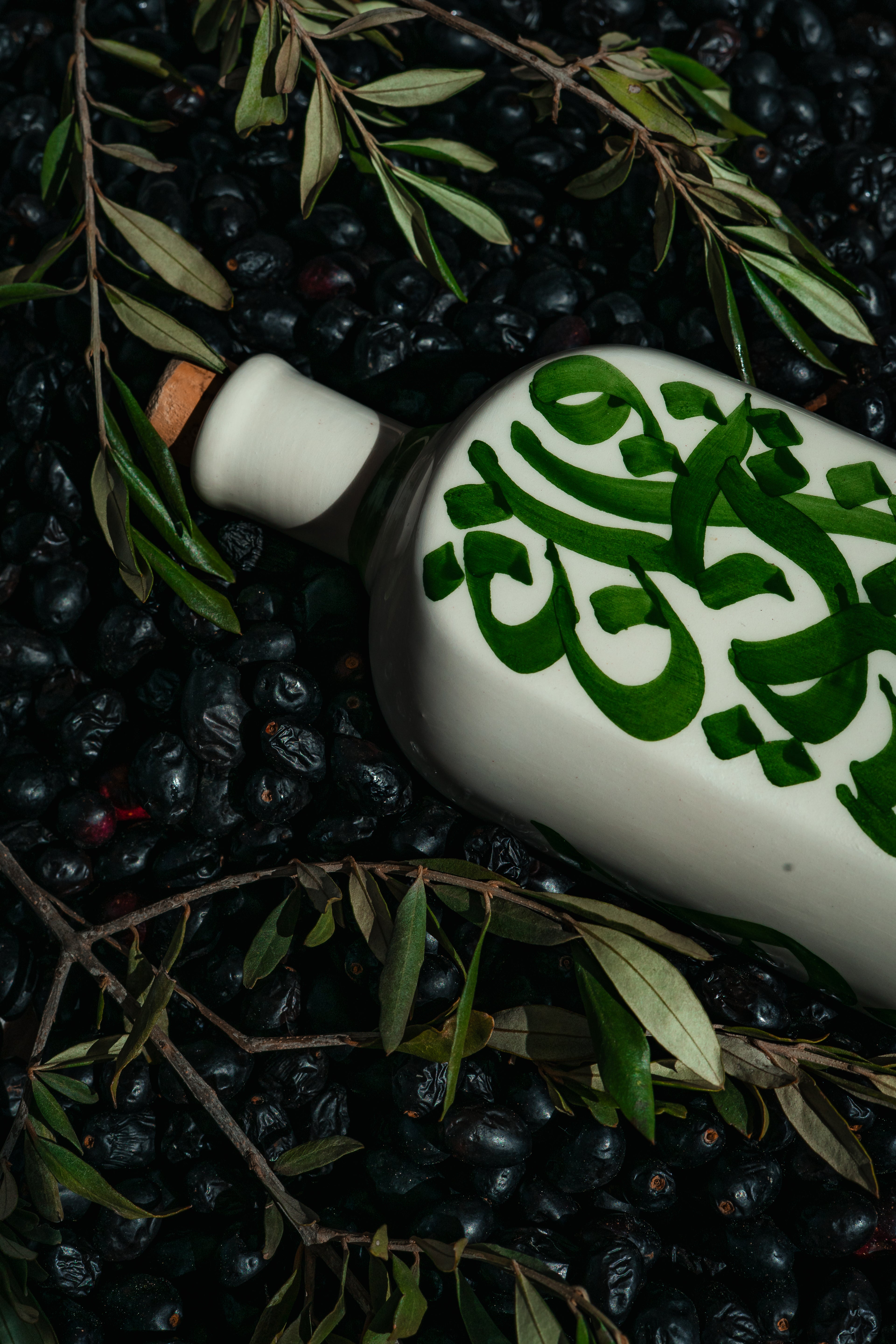 BOUTEILLE D'HUILE | CALLIGRAPHIE VERTE