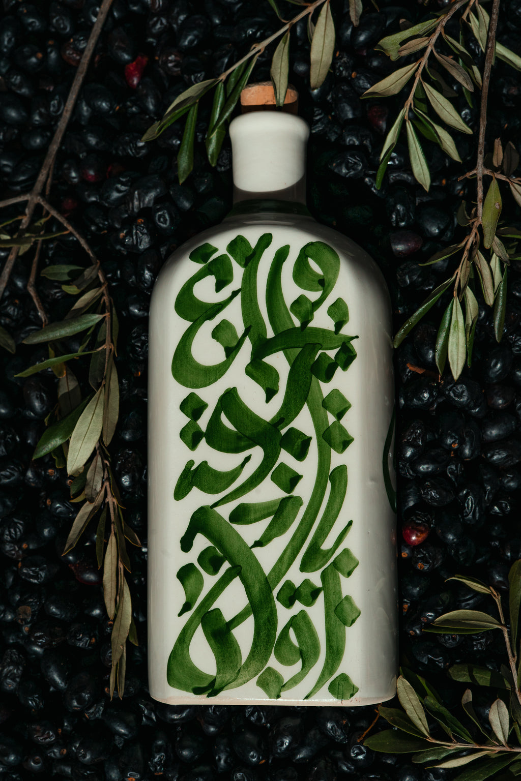 BOUTEILLE D'HUILE | CALLIGRAPHIE VERTE