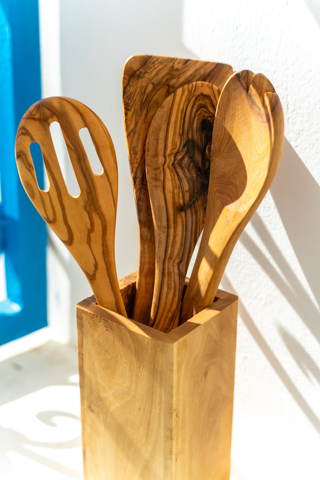 SOCLE ET KIT D'USTENSILES | BOIS D'OLIVIER