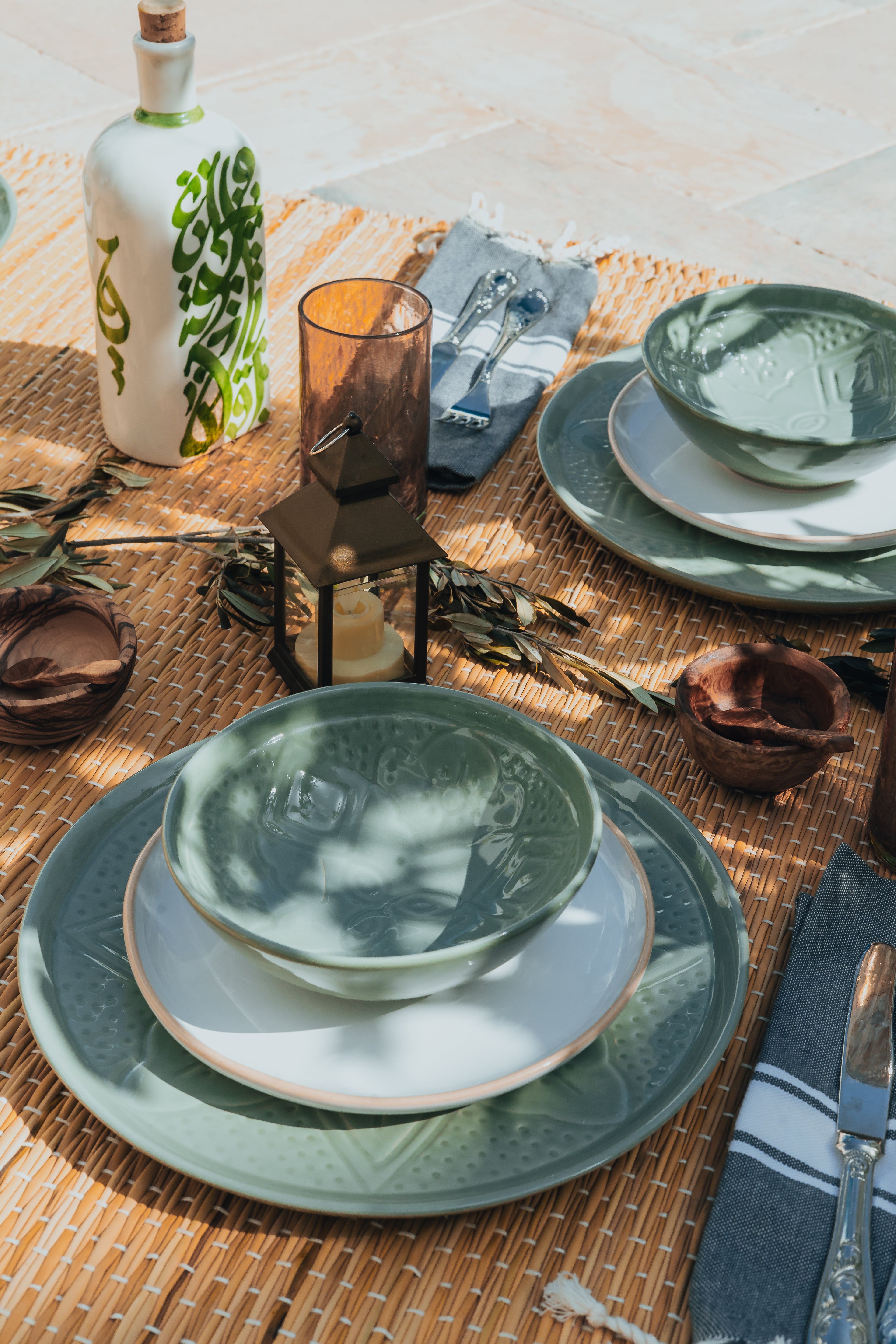 GRANDE ASSIETTE | SILLAGE VERT BLEU PASTEL